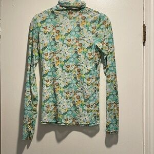 Vertigo Paris Multicolored Abstract Print Ruched Streetwear - Green and Yellow